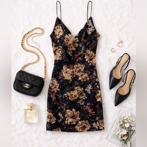 Floral Print Spaghetti Strap Dress